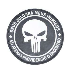Patch Emborrachado Punisher Preto/branco