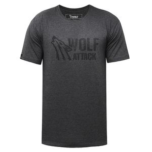 Camiseta Logo Wolf Attack Estonado Preto