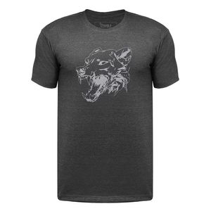 Camiseta Wolf Attack Skull - Estonado preto
